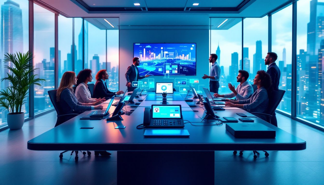Essential tools for VoIP resellers displayed in a modern office environment.